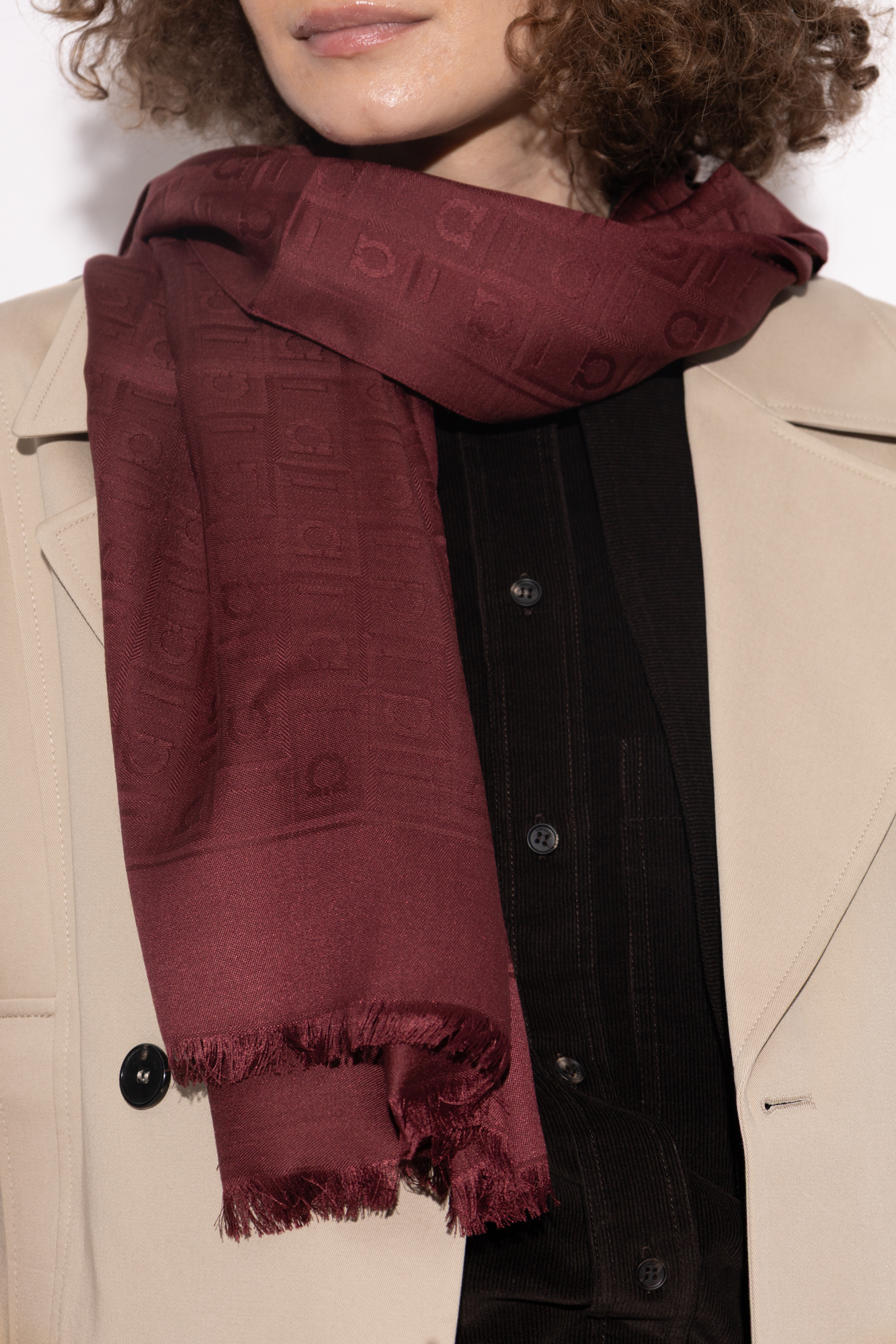 スカーフ Ferragamo Scarves Bordeaux Multicolour Silk scarf with print FERRAGAMO - Vitkac AS
